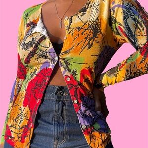 Graphic Print Cardigan